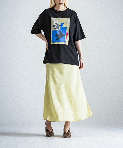 OKIRAKU（オキラク）の「☆ 【OKIRAKU】サテンスカート　BC20602（スカート・レディース・ブラック/イエロー・FREE）」の5枚目の写真