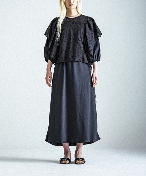 OKIRAKU（オキラク）の「☆ 【OKIRAKU】サテンスカート　BC20602（スカート・レディース・ブラック/イエロー・FREE）」の6枚目の写真