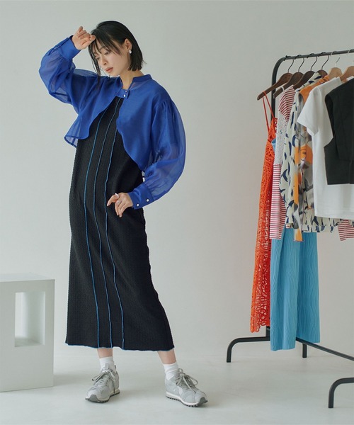 miette（ミエット）の「配色メローラインデザインワンピース（ワンピース・レディース・アイボリー/ブラック・FREE）」の11枚目の写真