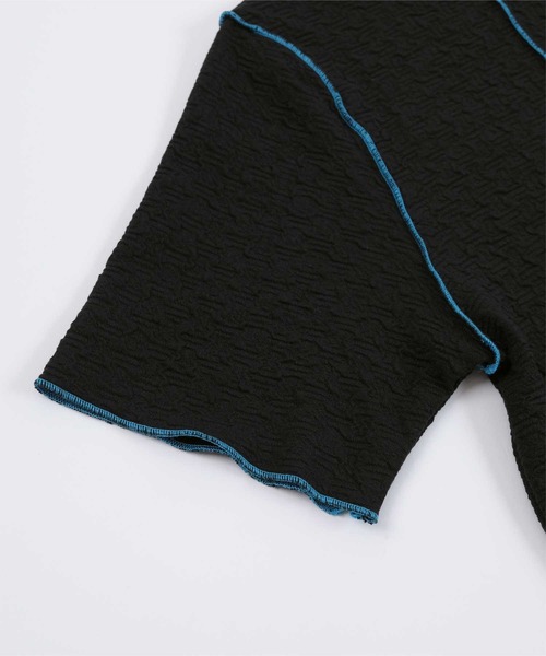 miette（ミエット）の「配色メローラインデザインワンピース（ワンピース・レディース・アイボリー/ブラック・FREE）」の6枚目の写真