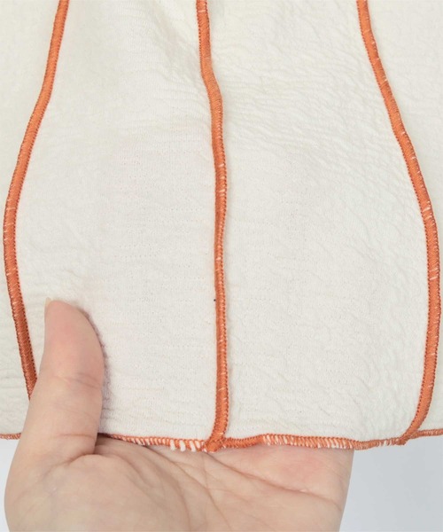 miette（ミエット）の「配色メローラインデザインワンピース（ワンピース・レディース・アイボリー/ブラック・FREE）」の4枚目の写真