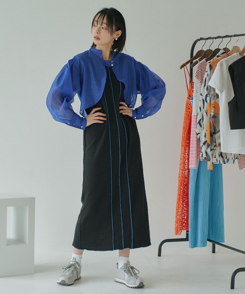 miette（ミエット）の「配色メローラインデザインワンピース（ワンピース・レディース・アイボリー/ブラック・FREE）」の22枚目の写真