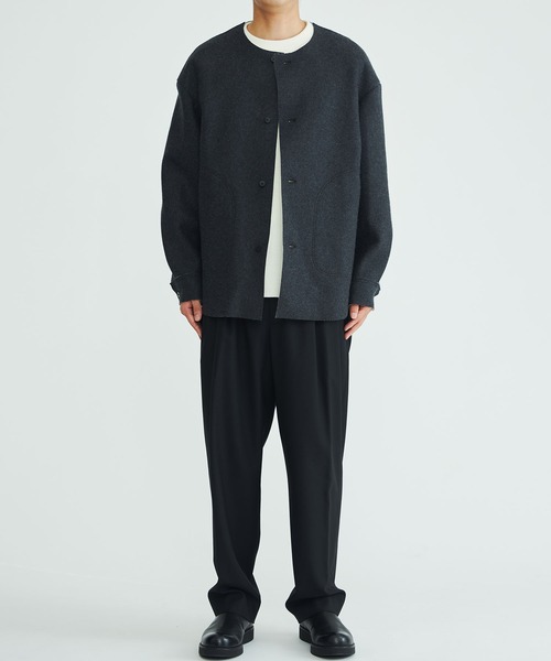 ETHOSENS/エトセンス】Cut off shirt jacket（テーラードジャケット