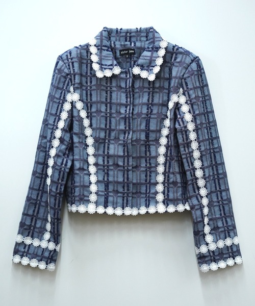 Sister Jane（シスタージェーン）の「SisterJane/シスタージェーン/Rodeo Daisy Trimmed Jacket（テーラードジャケット・レディース・ブルー・SMALL/MEDIUM）」の7枚目の写真