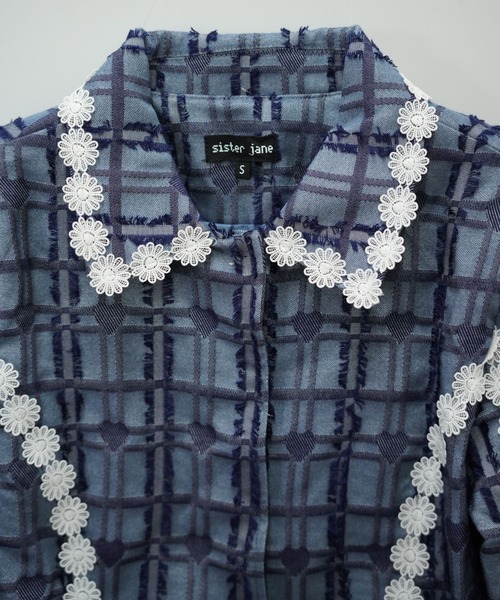 Sister Jane（シスタージェーン）の「SisterJane/シスタージェーン/Rodeo Daisy Trimmed Jacket（テーラードジャケット・レディース・ブルー・SMALL/MEDIUM）」の9枚目の写真