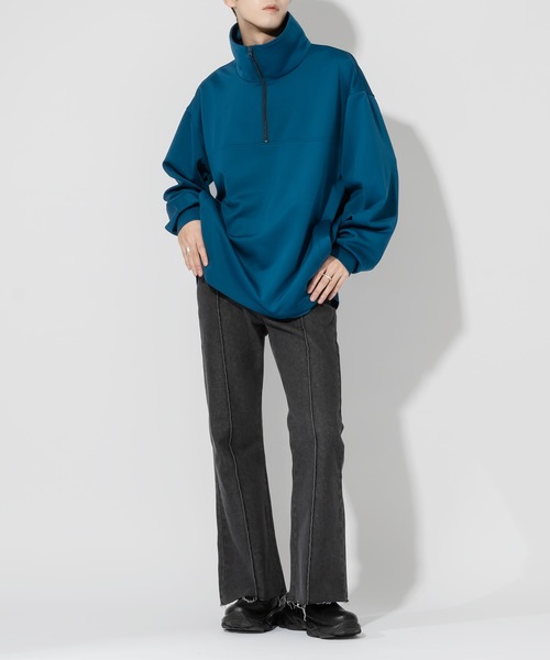 Adoon plain(アドーンプレーン)の「【Adoon plain】ダンボールハーフジップ(スウェット・メンズ・ブラック/ブルー・MEDIUM/LARGE)」の18枚目の写真
