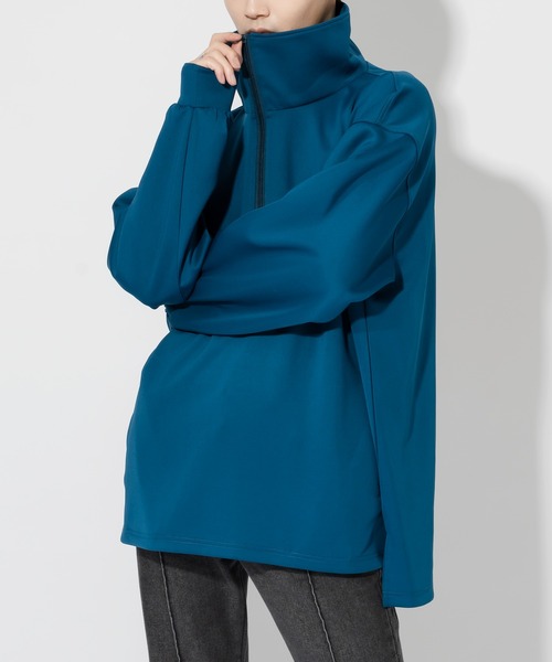 Adoon plain(アドーンプレーン)の「【Adoon plain】ダンボールハーフジップ(スウェット・メンズ・ブラック/ブルー・MEDIUM/LARGE)」の14枚目の写真