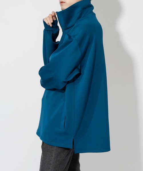 Adoon plain(アドーンプレーン)の「【Adoon plain】ダンボールハーフジップ(スウェット・メンズ・ブラック/ブルー・MEDIUM/LARGE)」の16枚目の写真
