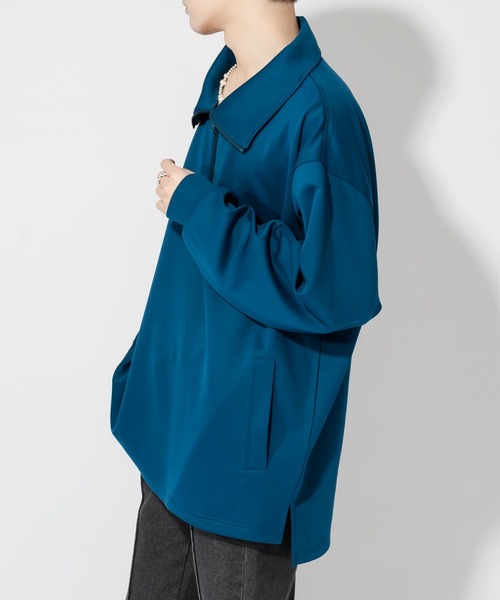 Adoon plain(アドーンプレーン)の「【Adoon plain】ダンボールハーフジップ(スウェット・メンズ・ブラック/ブルー・MEDIUM/LARGE)」の17枚目の写真