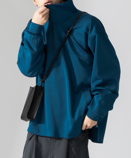 Adoon plain(アドーンプレーン)の「【Adoon plain】ダンボールハーフジップ(スウェット・メンズ・ブラック/ブルー・MEDIUM/LARGE)」の21枚目の写真