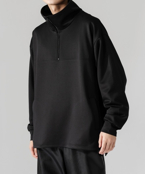 Adoon plain(アドーンプレーン)の「【Adoon plain】ダンボールハーフジップ(スウェット・メンズ・ブラック/ブルー・MEDIUM/LARGE)」の3枚目の写真