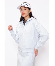 0 パーリーゲイツ チェーンロゴ柄 ツイルダンボール フルジップフーディ 121 0 パーリーゲイツ チェーンロゴ柄 ツイルダンボール フルジップ