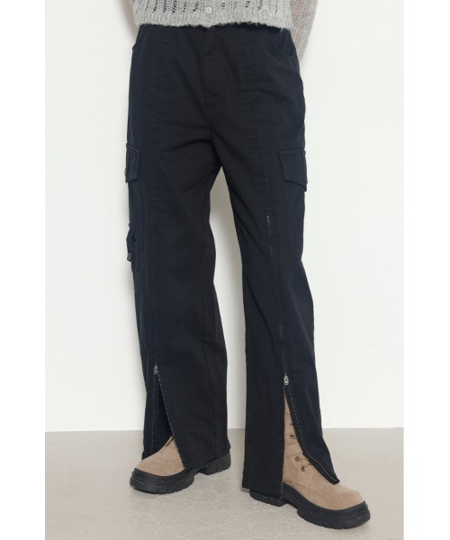LAGUA GEM(ラグアジェム)の「ZIP SLIT カーゴパンツ(カーゴパンツ・レディース・ブラック/アイボリー・SMALL/X-SMALL/MEDIUM)」の2枚目の写真