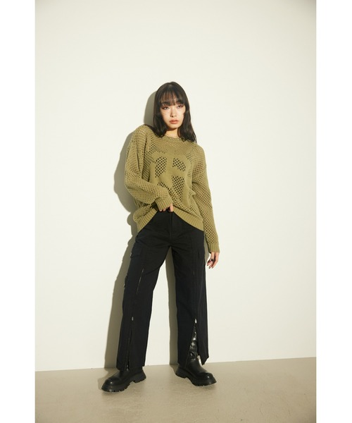 LAGUA GEM(ラグアジェム)の「ZIP SLIT カーゴパンツ(カーゴパンツ・レディース・ブラック/アイボリー・SMALL/X-SMALL/MEDIUM)」の10枚目の写真