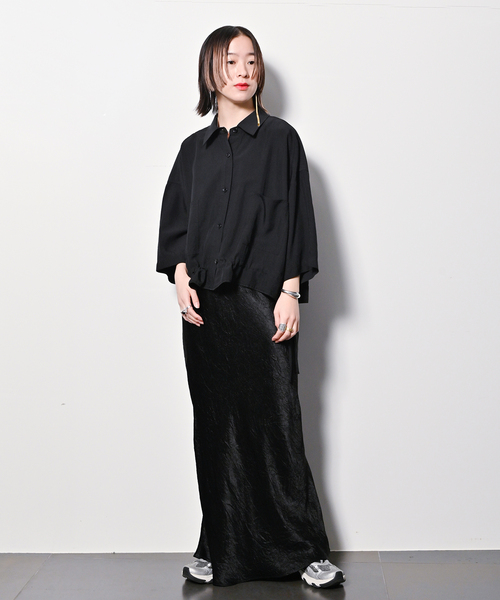 CITYSHOP（シティーショップ）の「SATIN スカート（スカート・レディース・ブラック/シルバー・36/38/40）」の8枚目の写真