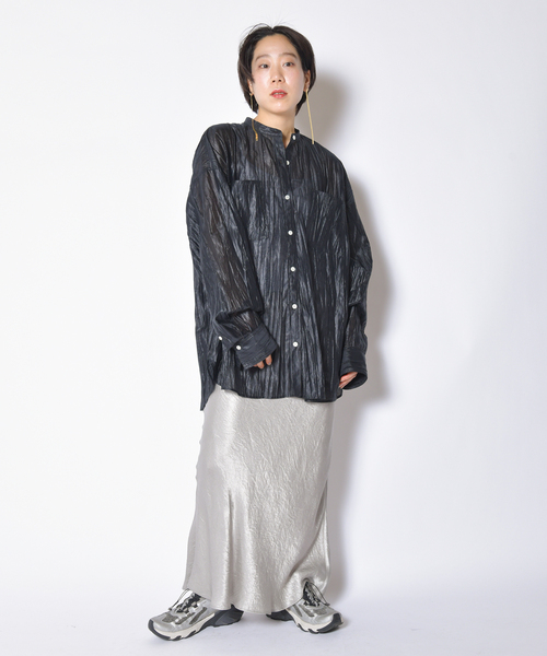 CITYSHOP（シティーショップ）の「SATIN スカート（スカート・レディース・ブラック/シルバー・36/38/40）」の6枚目の写真