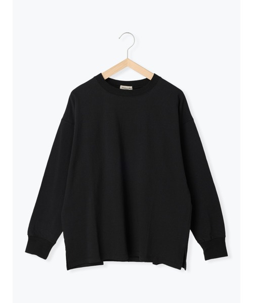 Samansa Mos2(サマンサ モスモス)の「柄アソートロングTシャツ(Tシャツ/カットソー・レディース・オフホワイト/ブラック/キナリ/チャコール・フリ-)」の3枚目の写真