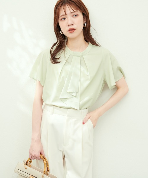 natural couture(ナチュラルクチュール)の「スカーフボータイフレア袖ブラウス(シャツ/ブラウス・レディース・イエロー系その他/グレイッシュベージュ/アイボリー/その他1/その他2/ネイビー/ミント/ブラウン/その他4・FREE)」の6枚目の写真