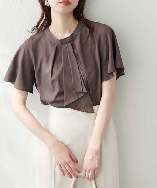 natural couture(ナチュラルクチュール)の「スカーフボータイフレア袖ブラウス(シャツ/ブラウス・レディース・イエロー系その他/グレイッシュベージュ/アイボリー/その他1/その他2/ネイビー/ミント/ブラウン/その他4・FREE)」の15枚目の写真
