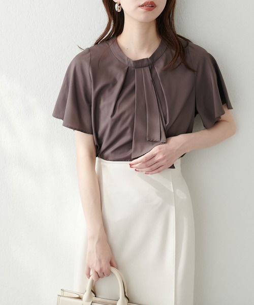 natural couture(ナチュラルクチュール)の「スカーフボータイフレア袖ブラウス(シャツ/ブラウス・レディース・イエロー系その他/グレイッシュベージュ/アイボリー/その他1/その他2/ネイビー/ミント/ブラウン/その他4・FREE)」の16枚目の写真