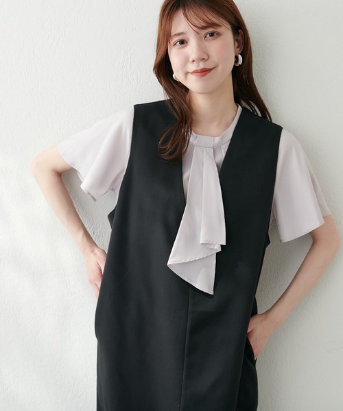 natural couture(ナチュラルクチュール)の「スカーフボータイフレア袖ブラウス(シャツ/ブラウス・レディース・イエロー系その他/グレイッシュベージュ/アイボリー/その他1/その他2/ネイビー/ミント/ブラウン/その他4・FREE)」の21枚目の写真