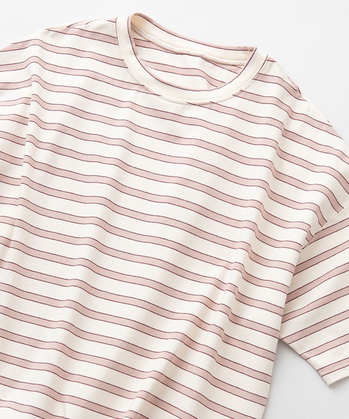 OUTDOOR PRODUCTS APPAREL(アウトドアプロダクツアパレル)の「マルチボーダーBIG ビッグシルエット Tシャツ(Tシャツ/カットソー・レディース・グリーン/イエロー/ネイビー/ベージュ・FREE)」の2枚目の写真