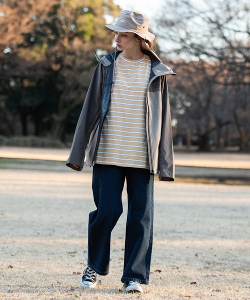 OUTDOOR PRODUCTS APPAREL(アウトドアプロダクツアパレル)の「マルチボーダーBIG ビッグシルエット Tシャツ(Tシャツ/カットソー・レディース・グリーン/イエロー/ネイビー/ベージュ・FREE)」の17枚目の写真