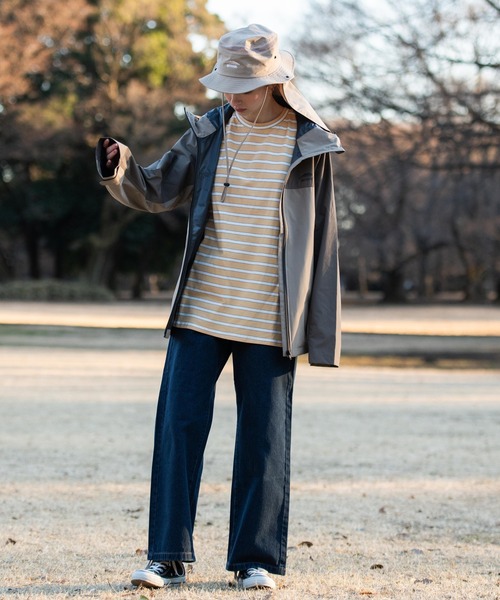 OUTDOOR PRODUCTS APPAREL(アウトドアプロダクツアパレル)の「マルチボーダーBIG ビッグシルエット Tシャツ(Tシャツ/カットソー・レディース・グリーン/イエロー/ネイビー/ベージュ・FREE)」の12枚目の写真
