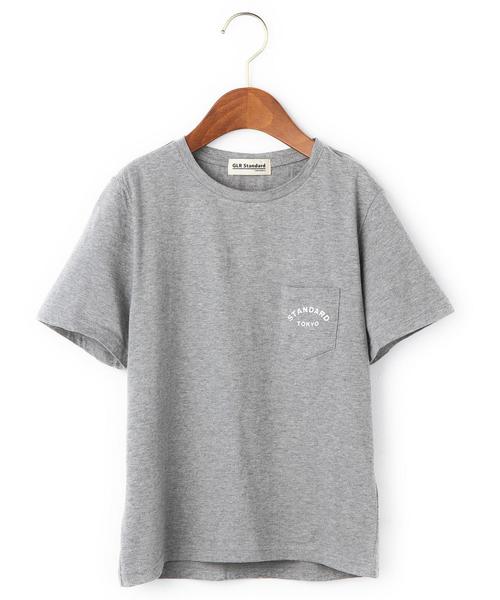 green label relaxing(グリーンレーベルリラクシング)の「【JUNIOR】STDKプリントポケット(Tシャツ/カットソー・キッズ・オフホワイト/グレー/オリーブ・155/145)」の1枚目の写真