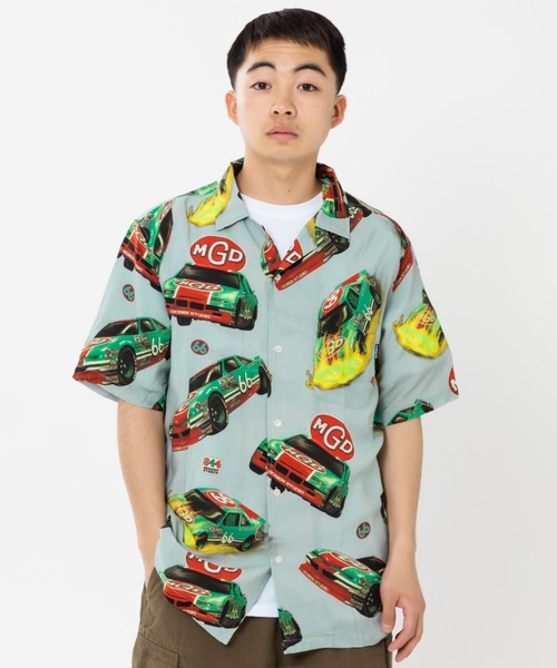 MAHAGRID(マハグリッド)の「『mahagrid/マハグリッド』RACING CAR OPEN COLLAR HALF SLEEVE SHIRT/レーシングカー シャツ(シャツ/ブラウス・レディース・ブラック/グリーン・M/L)」の19枚目の写真