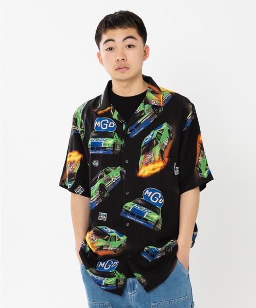 MAHAGRID(マハグリッド)の「『mahagrid/マハグリッド』RACING CAR OPEN COLLAR HALF SLEEVE SHIRT/レーシングカー シャツ(シャツ/ブラウス・レディース・ブラック/グリーン・M/L)」の18枚目の写真