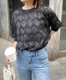 CAPRICIEUX LE'MAGE | ハーフスリーブフリンジブラウス(シャツ/ブラウス)