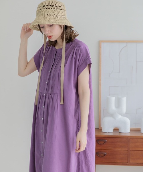 URBAN RESEARCH Sonny Label(アーバンリサーチサニーレーベル)の「エアリーコットンピンタックワンピース(ワンピース・レディース・ブラック/ブルー系その他/パープル系その他/グレー・FREE)」の9枚目の写真