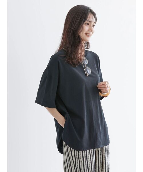 AMERICAN HOLIC（アメリカンホリック）の「抗菌防臭ラウンドテールカットプルオーバー（Tシャツ/カットソー・レディース・ピンク/イエロー/ブラック/オフホワイト/グレイッシュベージュ/ブルー・L/M）」の22枚目の写真