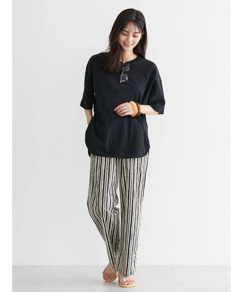 AMERICAN HOLIC（アメリカンホリック）の「抗菌防臭ラウンドテールカットプルオーバー（Tシャツ/カットソー・レディース・ピンク/イエロー/ブラック/オフホワイト/グレイッシュベージュ/ブルー・L/M）」の20枚目の写真