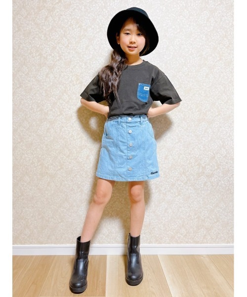 Lee（リー）の「【Lee】デニムポケットＴシャツ（Tシャツ/カットソー・キッズ・ブラック・120/130/140/160/105/150）」の14枚目の写真