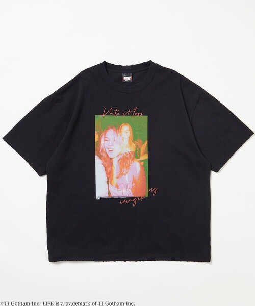 LIFE(ライフ)の「LIFE/ライフ 別注 ケイト・モス コラボフォト コラージュTシャツ/LIFE Kate Moss Collge Tee(Tシャツ/カットソー・メンズ・ブラック/オフホワイト/グレー・MEDIUM/LARGE)」の9枚目の写真