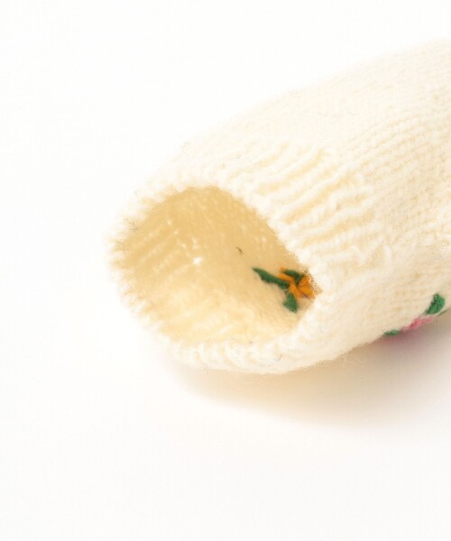 BEAMS BOY(ビームスボーイ)の「BEAMS BOY / 手編み 花刺繍 グローブ(手袋・レディース・チャコールグレー/ネイビー/オフホワイト・ONE SIZE)」の13枚目の写真