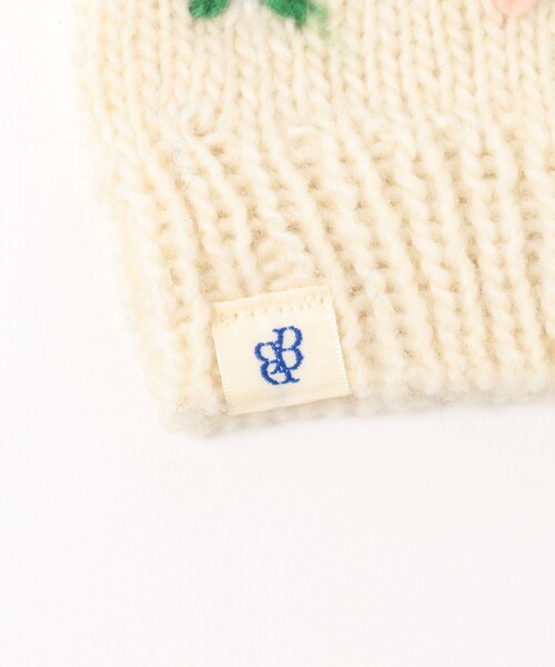 BEAMS BOY(ビームスボーイ)の「BEAMS BOY / 手編み 花刺繍 グローブ(手袋・レディース・チャコールグレー/ネイビー/オフホワイト・ONE SIZE)」の14枚目の写真
