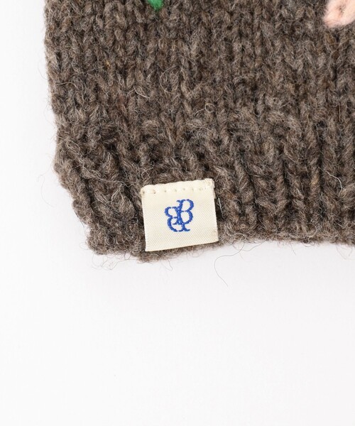 BEAMS BOY(ビームスボーイ)の「BEAMS BOY / 手編み 花刺繍 グローブ(手袋・レディース・チャコールグレー/ネイビー/オフホワイト・ONE SIZE)」の6枚目の写真
