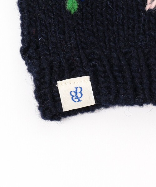 BEAMS BOY(ビームスボーイ)の「BEAMS BOY / 手編み 花刺繍 グローブ(手袋・レディース・チャコールグレー/ネイビー/オフホワイト・ONE SIZE)」の10枚目の写真