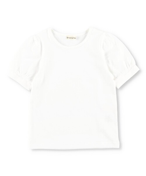 BRANSHES（ブランシェス）の「パフスリーブ5分袖Tシャツ（Tシャツ/カットソー・キッズ・オフホワイト/ブラック/グレイッシュベージュ/ブルー/ライトグリーン・120/130/100/110/140）」の2枚目の写真