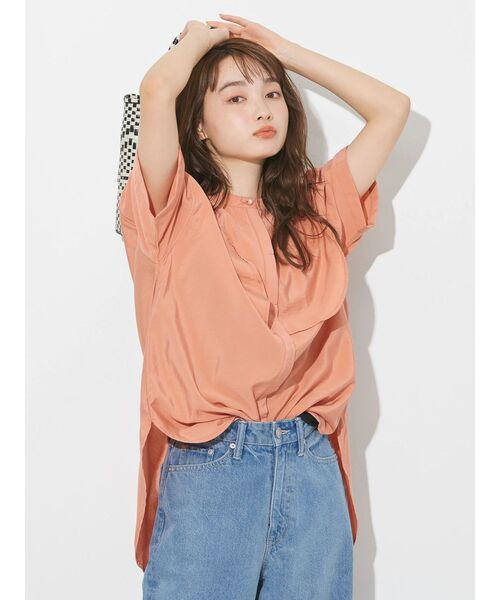 AMERICAN HOLIC（アメリカンホリック）の「フロントフリルブラウス（シャツ/ブラウス・レディース・オレンジ/アイボリー/ミント/ネイビー・M/L）」の5枚目の写真