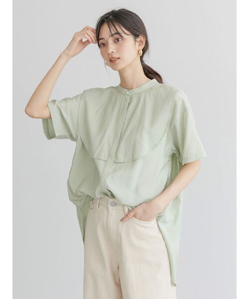 AMERICAN HOLIC（アメリカンホリック）の「フロントフリルブラウス（シャツ/ブラウス・レディース・オレンジ/アイボリー/ミント/ネイビー・M/L）」の6枚目の写真