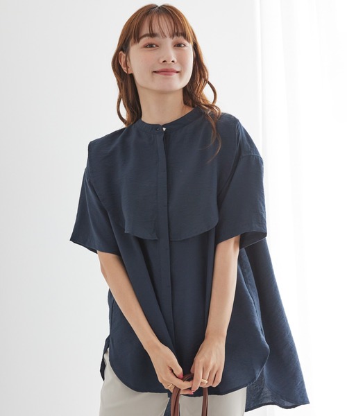 AMERICAN HOLIC（アメリカンホリック）の「フロントフリルブラウス（シャツ/ブラウス・レディース・オレンジ/アイボリー/ミント/ネイビー・M/L）」の4枚目の写真