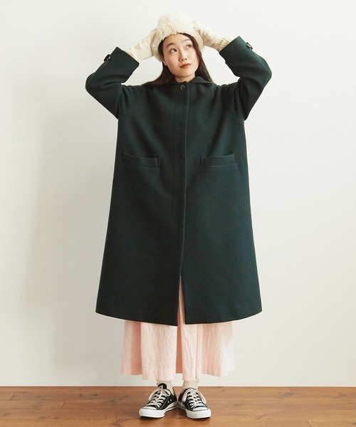 bulle de savon（ビュルデサボン）の「super100 フードコート（その他アウター・レディース・グリーン/ネイビー/オレンジ・FREE）」の5枚目の写真