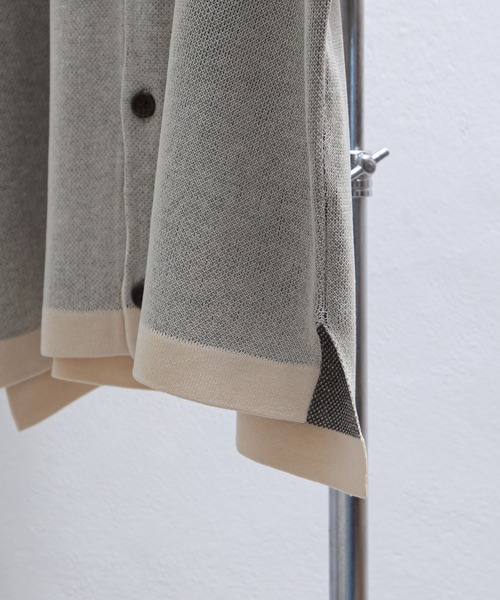 NILWAY(ニルウェイ)の「アーガイル柄オーバーサイズ 半袖 ポロニット(ニット/セーター・メンズ・グレー/グリーン/ネイビー/ブラック/アイボリー・LARGE/MEDIUM)」の7枚目の写真