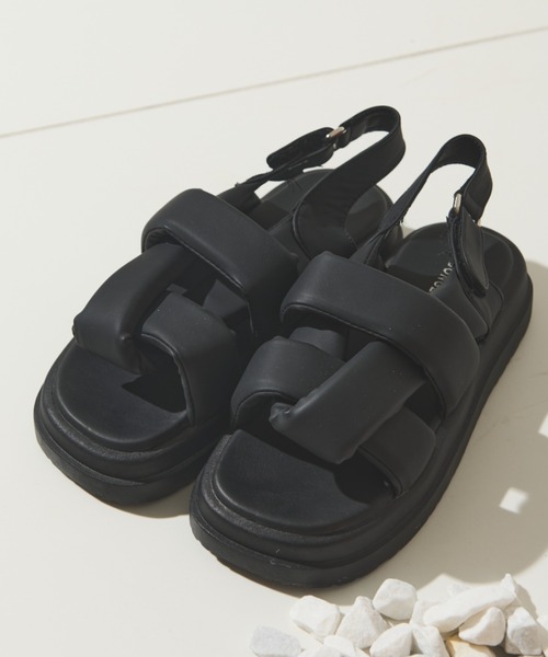 Solace（ソレイス）の「ヘビーソールニュアンスクッションサンダル（サンダル・レディース・ブラック・M/L）」の9枚目の写真