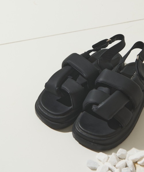 Solace（ソレイス）の「ヘビーソールニュアンスクッションサンダル（サンダル・レディース・ブラック・M/L）」の21枚目の写真