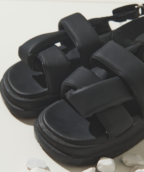 Solace（ソレイス）の「ヘビーソールニュアンスクッションサンダル（サンダル・レディース・ブラック・M/L）」の16枚目の写真